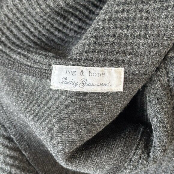 Rag & Bone Shirt Men’s M Gray Waffle Cotton Henley Heavy Gauge Thermal Preppy - Picture 13 of 16